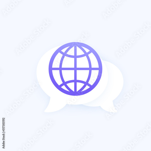multi language translator icon, vector design