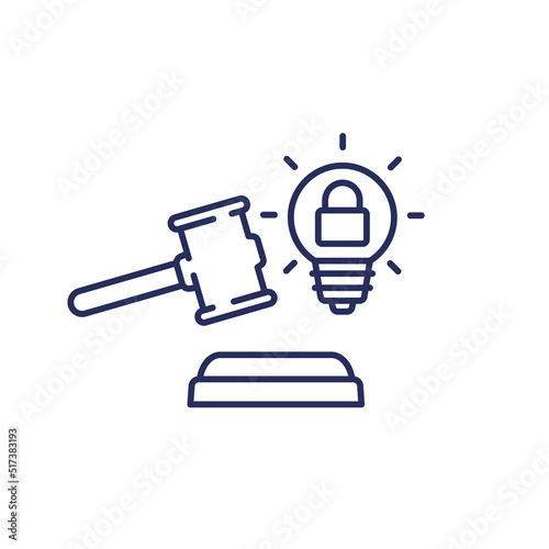 patent court line icon on white