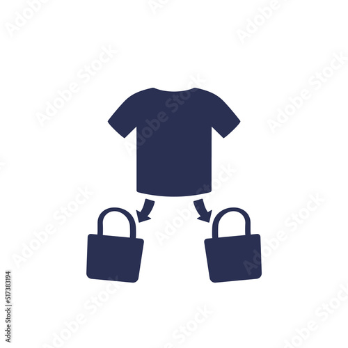 upcycling icon, reuse old clothes vector