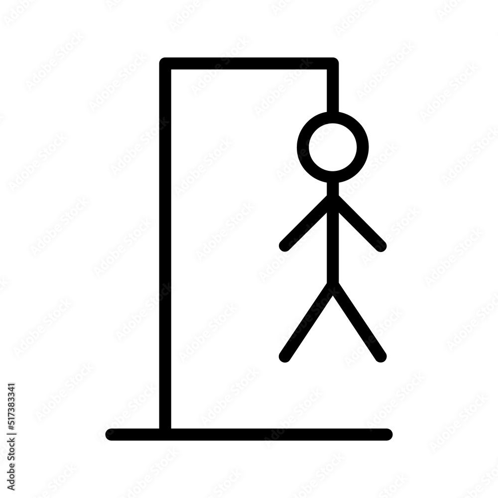 Hangman or hang man guessing game icon line art vector icon for apps and  websites Stock Vector | Adobe Stock