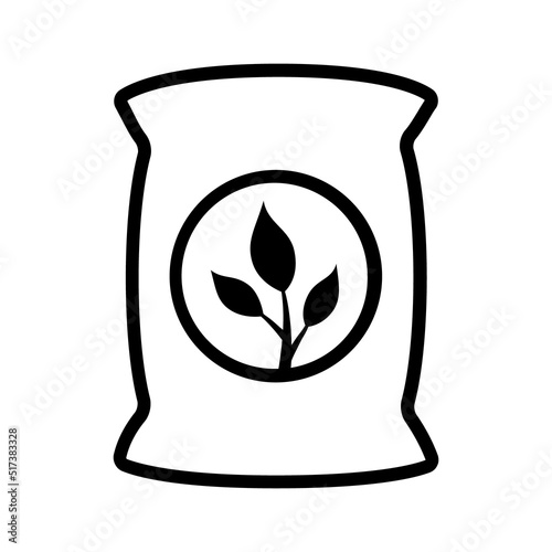 Bag of plant fertilizer line art vector icon for apps and websites photo