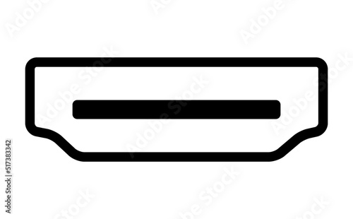 HDMI interface connector or receptacle line vector icon for apps and websites