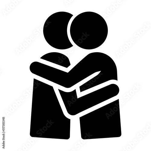 Hug, hugging or kiss flat vector icon for apps and websites