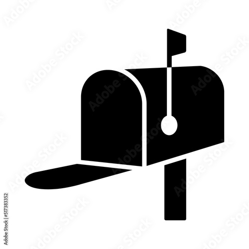 Empty post mount mailbox flat vector icon for apps and websites