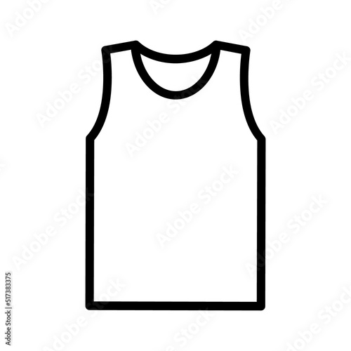Sleeveless shirt or tank top line art vector icon for fashion apps and websites