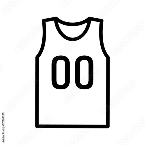 Sports jersey shirt with number line art vector icon for sports apps and websites