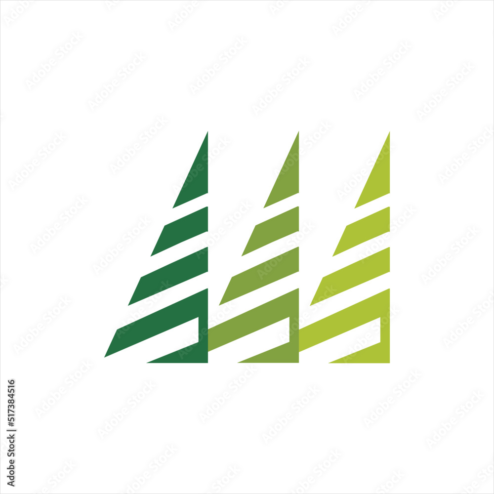 Row of abstract fir trees. Abstract fir tree vector