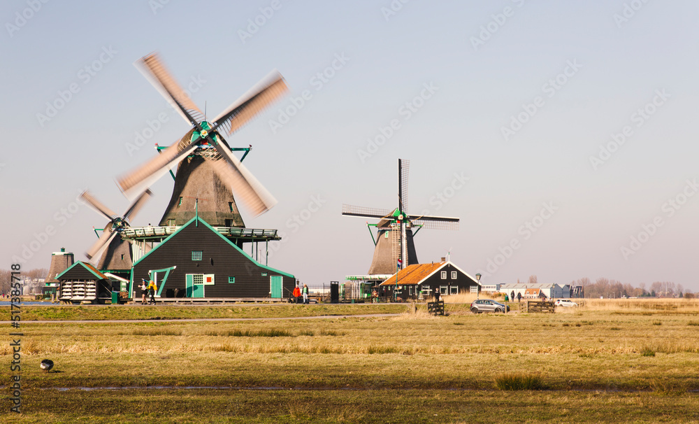 Fototapeta premium old Dutch mills in Amsterdam