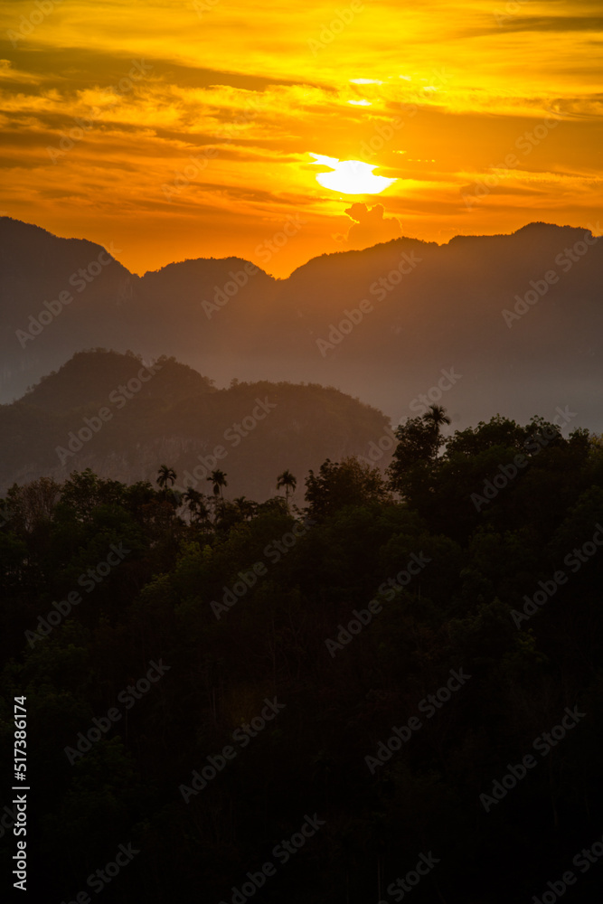 Rice terraces near Doi Tapang viewpoint in Chumphon, Thailand