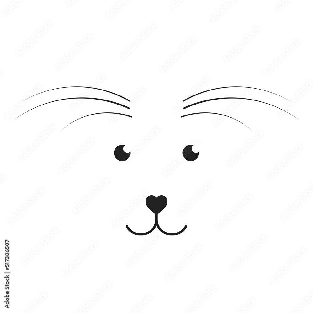 Kind dog with long eyelashes. Animal face, cute kawaii avatar, mascot icon. Flat vector illustration isolated on white background. Kind dog with long eyelashes. Animal face, cute kawaii avatar, mascot icon. Flat vector illustration isolated on white background.