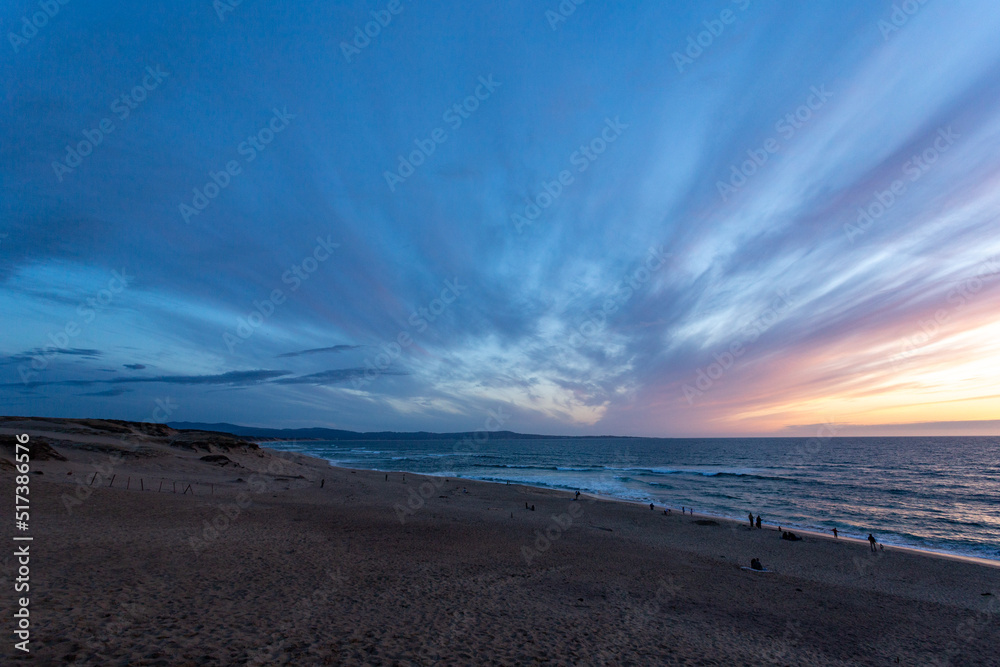 Dramatic sunset on the Pacific ocean beach Dramatic sunset on the Pacific ocean beach