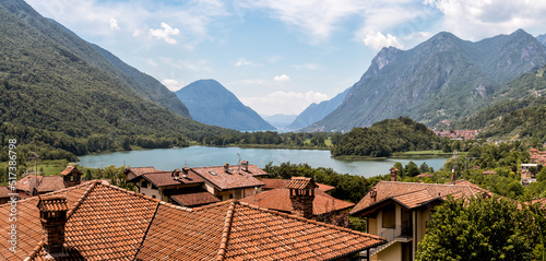 Tableau sur toile Landscape of Lake Piano located in Val Menaggio, immersed in a nature reserve in