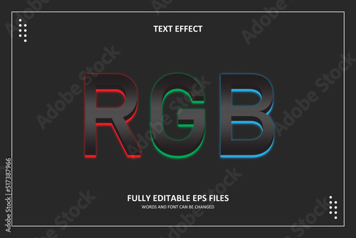 3D RGB Neon Text Effect Template Editable	