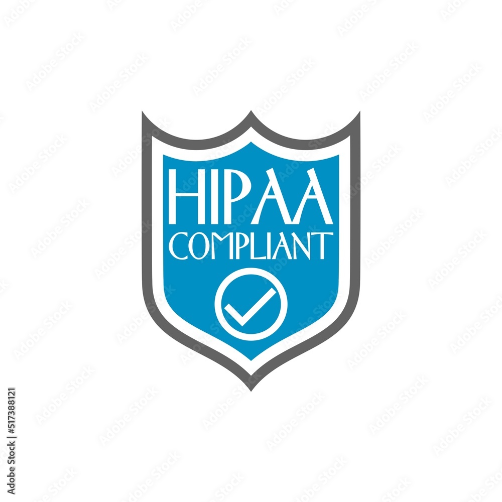 HIPAA compliant shield icon isolated on white background HIPAA compliant shield icon isolated on white background