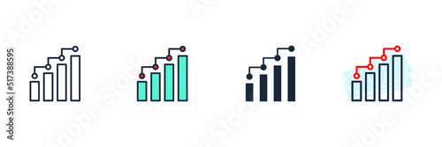 growth icon logo vector illustration. graph symbol template for graphic and web design collection
