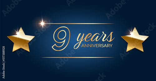 9 years anniversary hapy birthday first invitation celebration party card event.