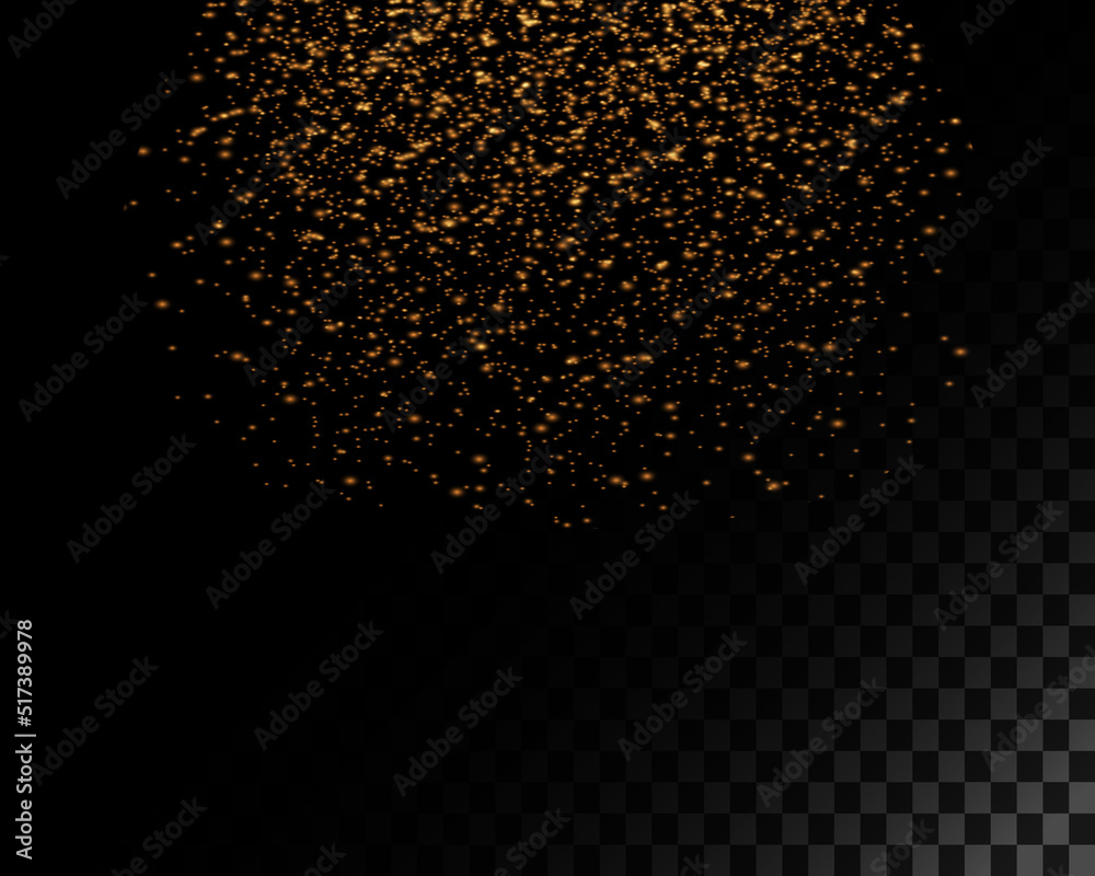 Isolated splashes of light, flares on a transparent background