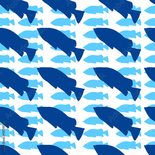 seamless pattern with fishes new latest fishing camouflage repeat vector background