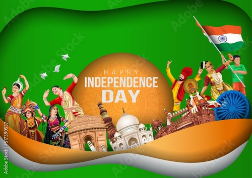 happy independence day India greetings. vector illustration design.