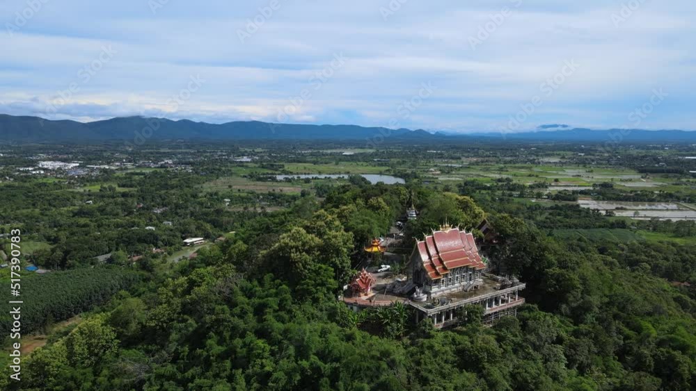 custom made wallpaper toronto digitalAerial view of Wat Phra That Doi Khao Kwai located on the small mountain peak in Chiang Rai province of Thailand. This place is the best spot for see panoramic view of Chiang Rai cityscape.