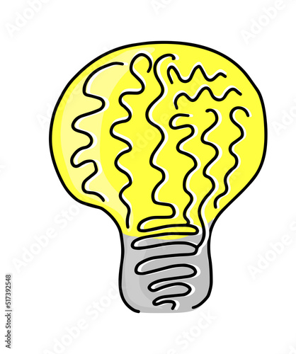 Human brain and light bulb, creativity concept. Symbol of idea, creativity and mind.