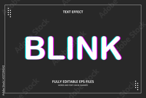 3D Blink Glitch Text Effect Template Editable	