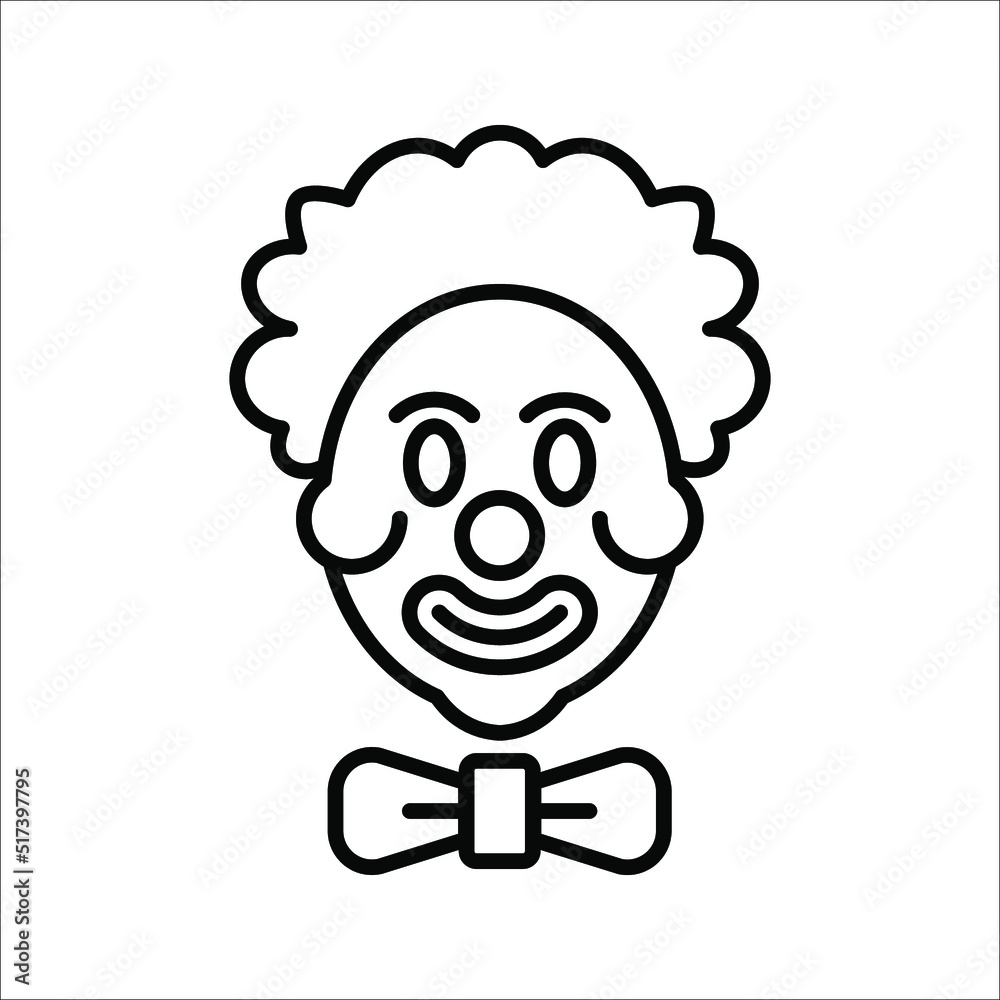 clown icon. high quality line clown icon. from birthday party collection vector clown symbol on white background. use for web and mobile. eps 10 clown icon. high quality line clown icon. from birthday party collection vector clown symbol on white background. use for web and mobile. eps 10