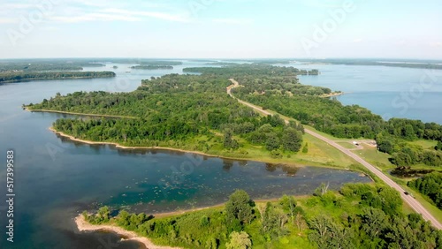 Wallpaper Mural view of island parkway road with lake and trees Torontodigital.ca