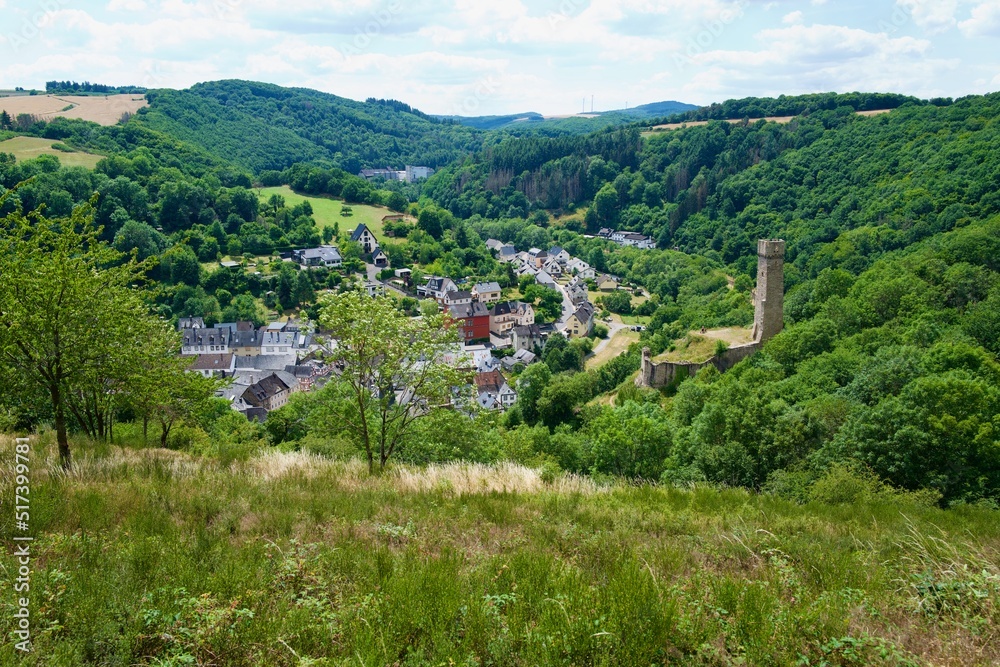 View of the hills of the city of Monreal, Eifel