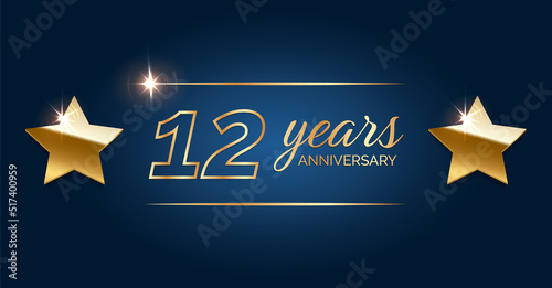 12 anniversary template celebration party.