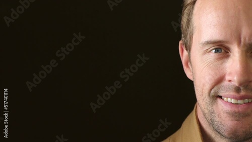 A young confident businessman smiling with copy space. Portrait of a proud and happy mans one half face with copyspace. A successful male entrepreneur satisfied with his business