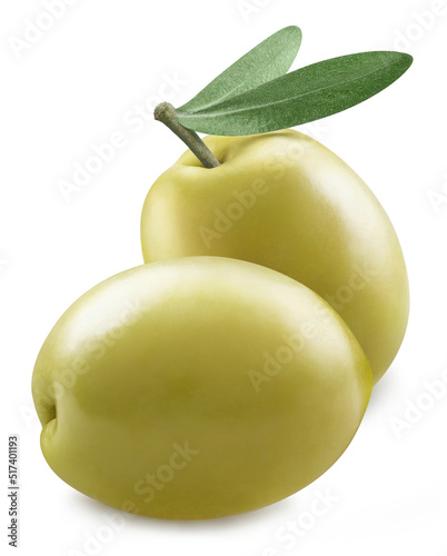 Delicious olives close-up, isolated on white background