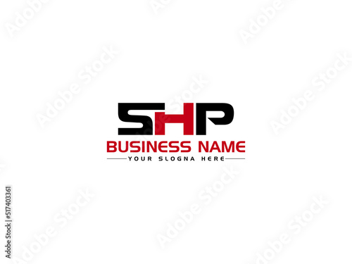 Abstract SHP Logo Icon Design, Colorful SH s h p Logo Icon Vector With Red Black Three Letter Design For Your Business photo