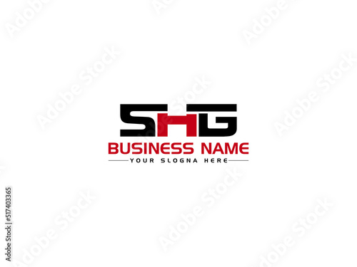 Abstract SHG Logo Icon Design, Colorful SH s h g Logo Icon Vector With Red Black Three Letter Design For Your Business