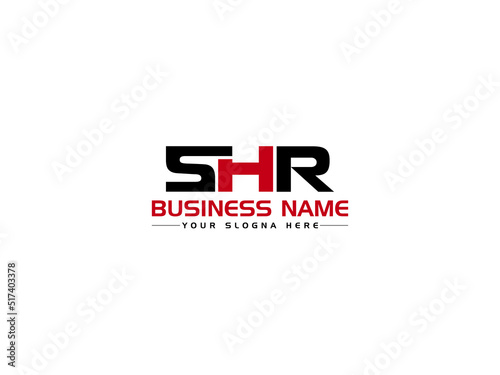 Abstract SHR Logo Icon Design, Colorful SH s h r Logo Icon Vector With Red Black Three Letter Design For Your Business photo