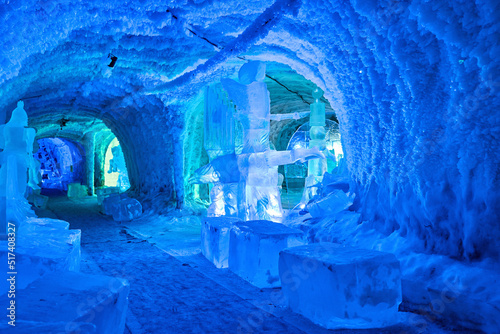 large ice cave in permafrost photo