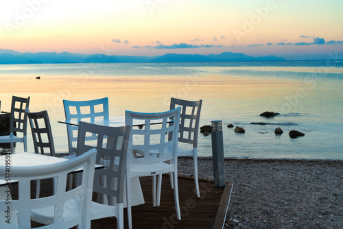 seaside cafe tables