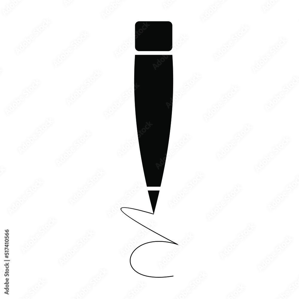 Vector design, pen icon, isolated. Flat design.