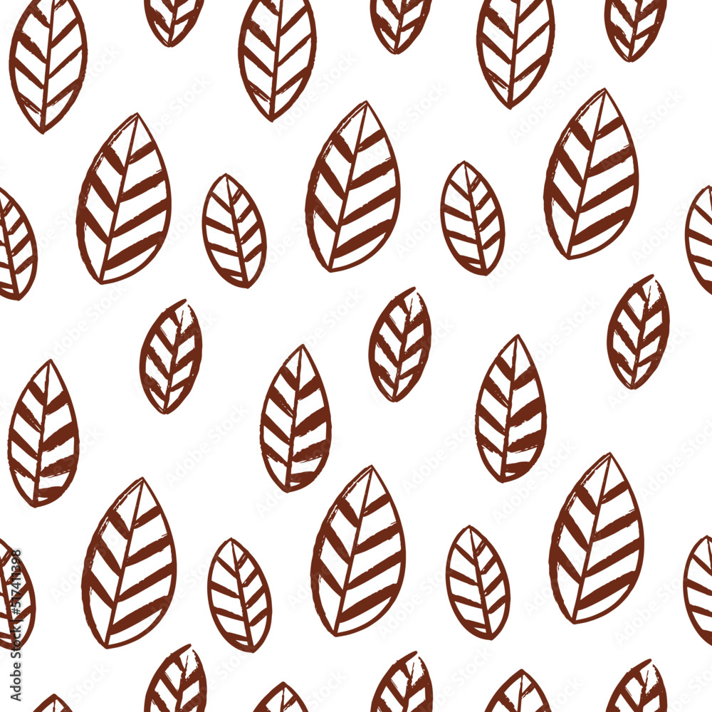 Fototapeta premium Autumn leaves pattern, seamless pattern with leaves, autumn, fall pattern