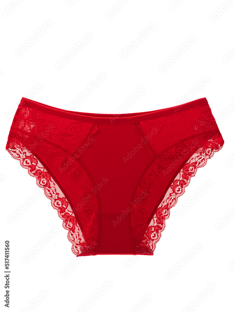 women's cotton and lace underpants, underwear isolated on a white background women's cotton and lace underpants, underwear isolated on a white background