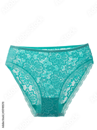 women's cotton and lace underpants, underwear isolated on a white background