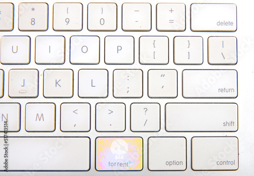 Obraz na plátně a keyboard with a dedicated key for torrent