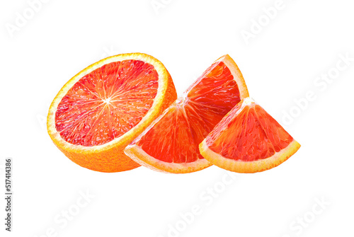 Ripe range fruit slice isolated on white background