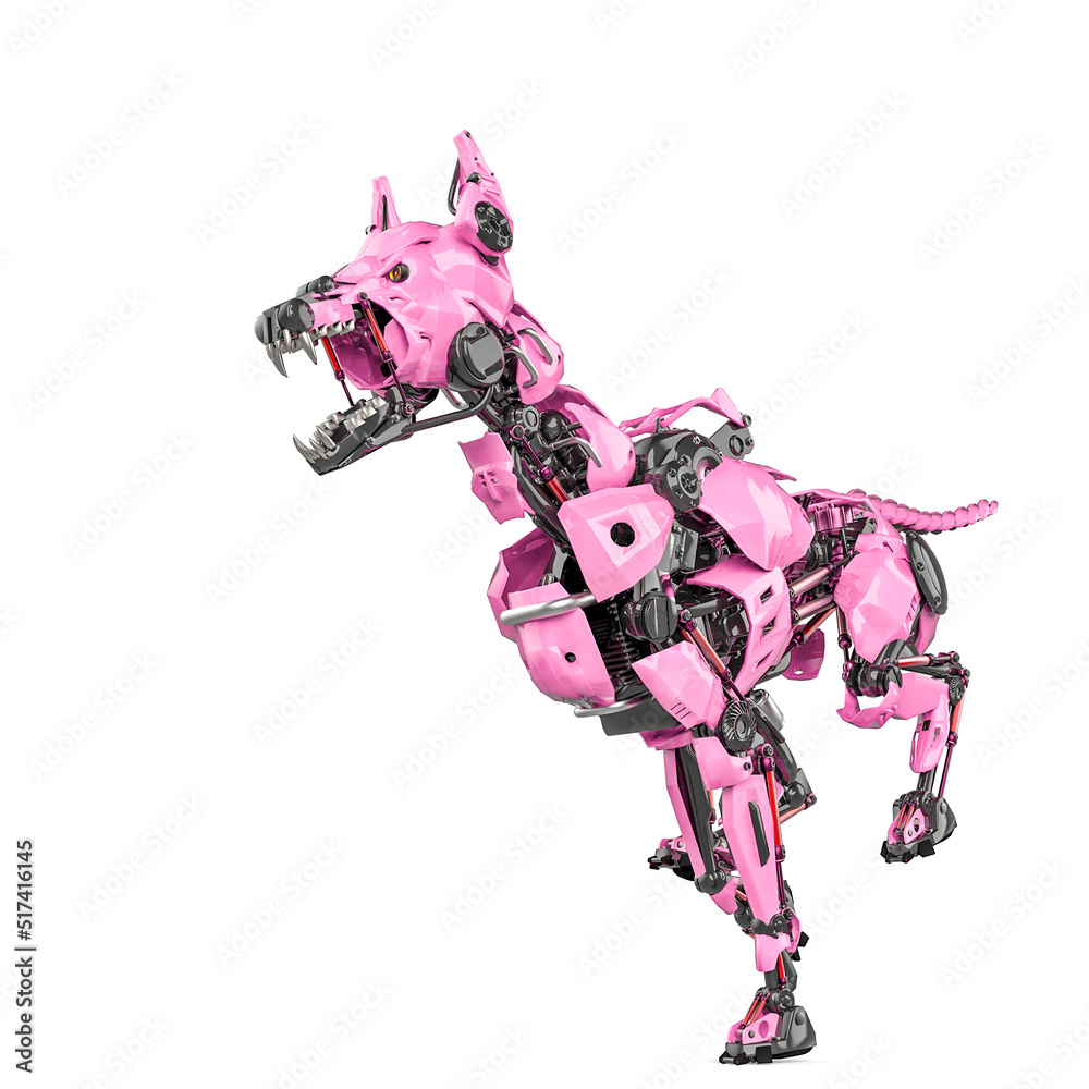 cyber dog is running in white background cyber dog is running in white background