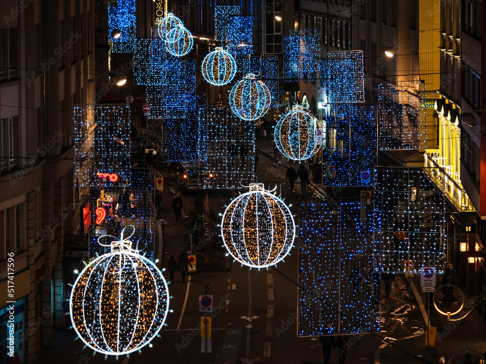 Christmas decorations in the streets of Strasbourg