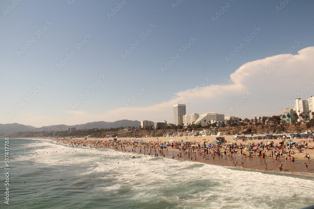 People at the beach in California, Santa Monica Beach