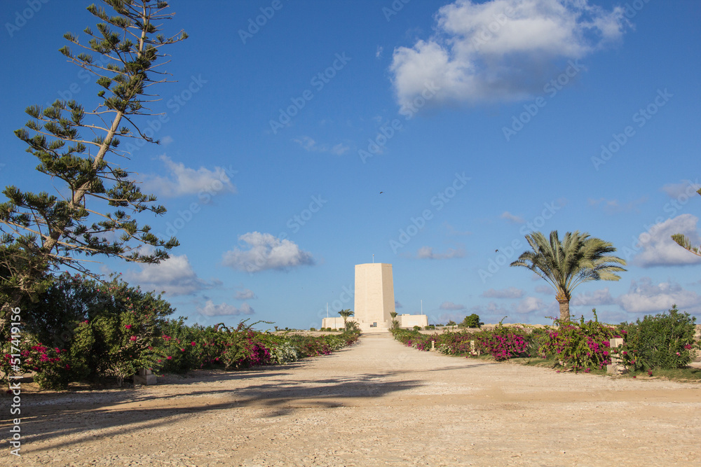 EL ALAMEIN - JANUARY 27: - Beautiful view of the British War Memorial in El Alamein, Egypt