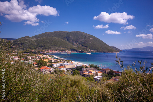 Panorama of Vasiliki beach on Lefkada island, Greece