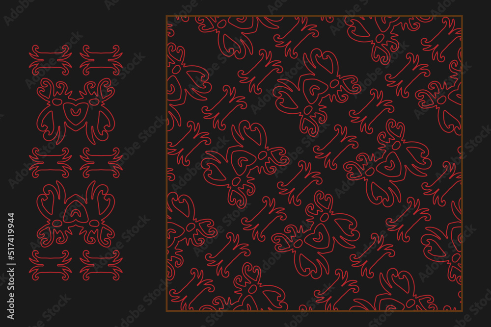 tribal pattern vector ethnic of Indonesian Kalimantan Dayak tribe in ...