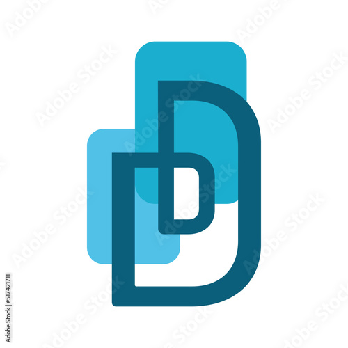 blue initial letter d logo design